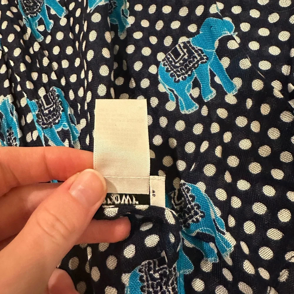 Crown & Ivy Polka Dot Scarf with Blue Accents